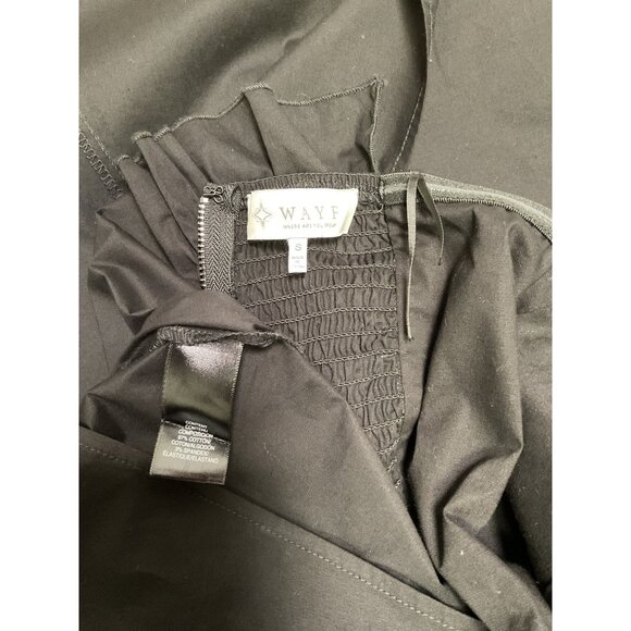 Wayf Black Off-Shoulder Ruffled Sleeve Cotton Dress Size S - Picture 5 of 5